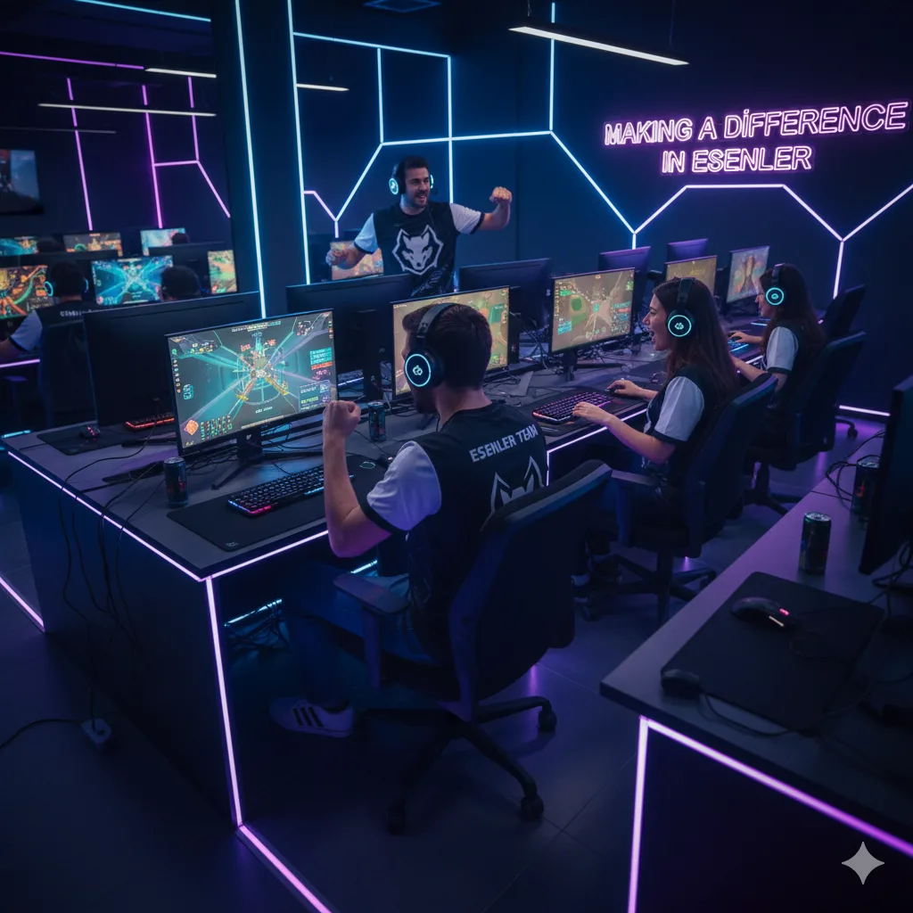 Esenler’de internet kafede profesyonel oyun oynayan oyuncular - White Wolves eSpor